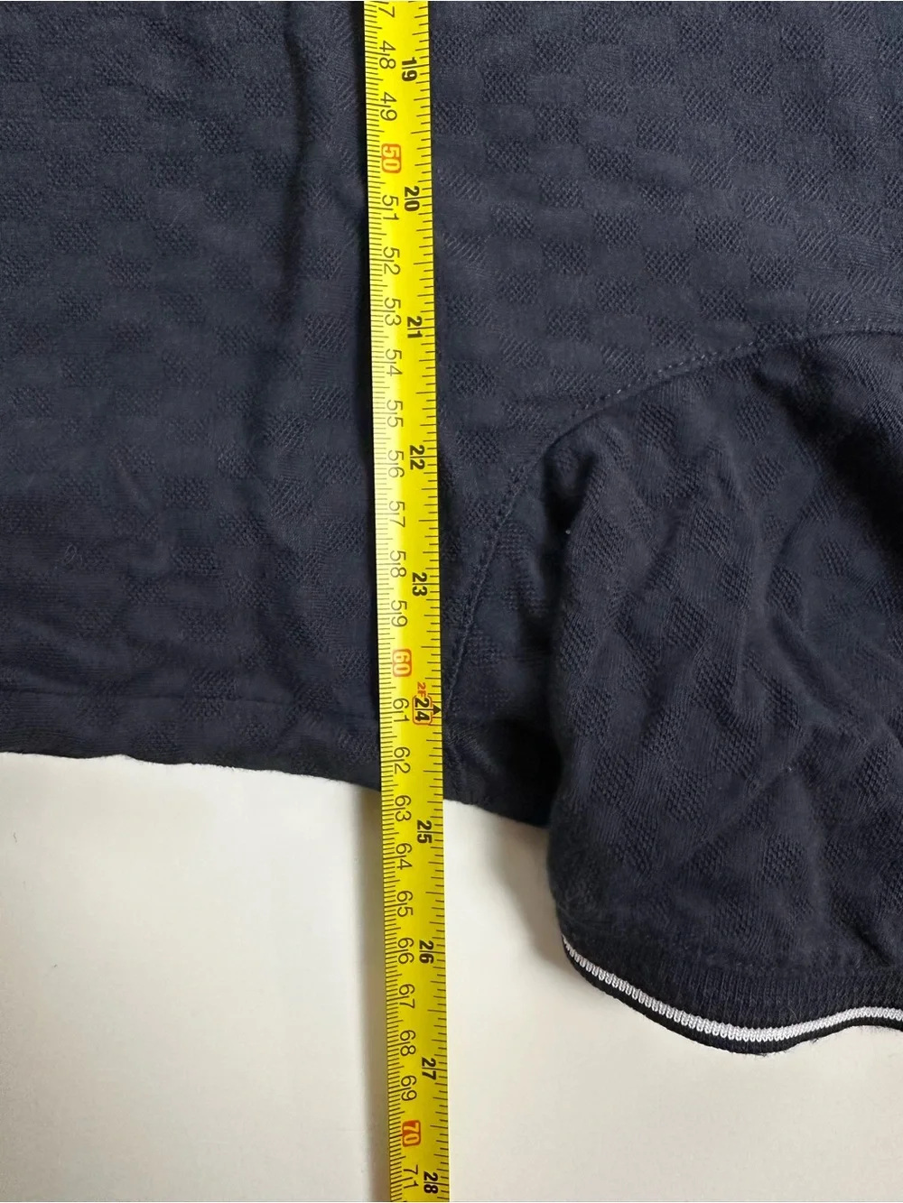 Ted Baker Men's Geometric Knit Polo Shirt XXL Navy Blue Short Sleeve